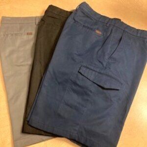 Three Pair of Greg Norman Cargo Golf Shorts, 36 waist